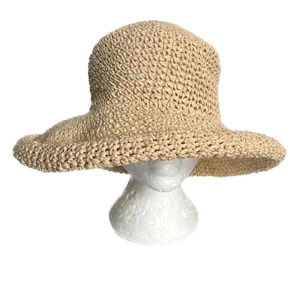 Scala Pronto Hat Wide Brim Sun Beach One Size Crochet Straw - Picture 3 of 7
